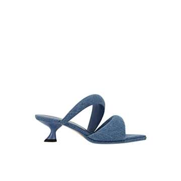Shop JW PEI Denim Blue Sara Mule Heeled Sandals