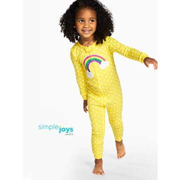 Simple Joys by Carter's Baby Girl's and Toddler 3-Pack Snug Fit Footless Cotton Pajamas