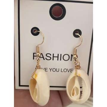 Natural Cowrie Shell Earrings - Bohemian Beach Style Accessory