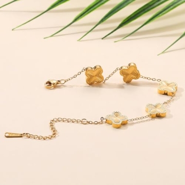 Clover Bracelet Set in 18K Gold Plated Design