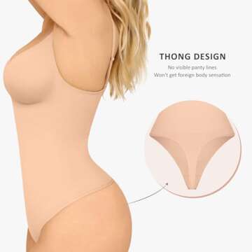 FeelinGirl Shapewear Bodysuit Tummy Control for Women Seamless Sculpting Snatched Waist Body Shaper ...