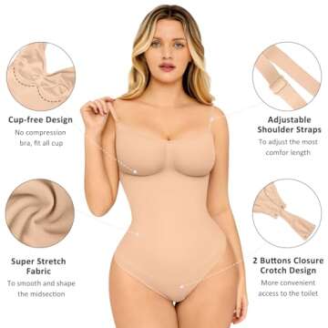 FeelinGirl Seamless Body Shaper for Tummy Control Women