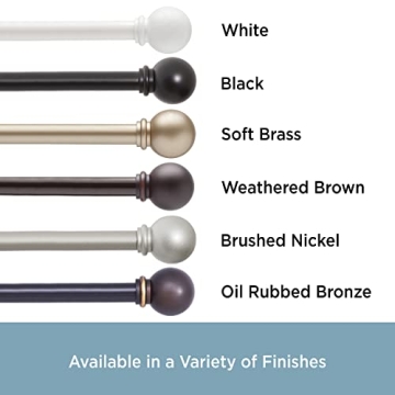 Kenney Chelsea Ball Adjustable Window Curtain Rod Black