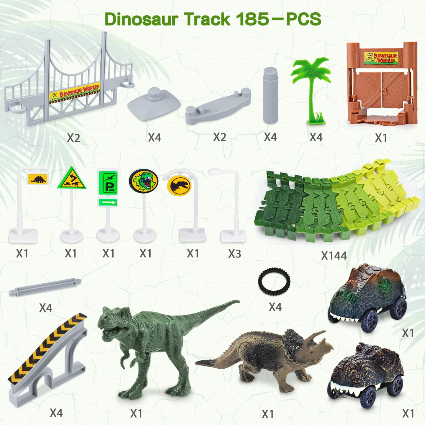 Dinosaur Toys Road Race Playset for Kids Ages 3-6