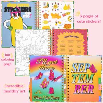 ban.do Daily Planner 2023-2024, Large Weekly Planner Dated August 2023 - December 2024, Hardcover Self Care Journal, Spiral Planner with Monthly Calendar, Stickers, & Pockets, All Leading to Something