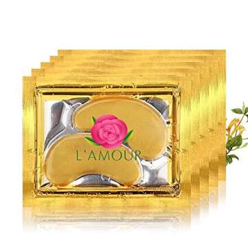 30 pairs of 24K Gold Powder Crystal Gel Collagen Eye Masks | For Anti-Aging & Moisturizing; Reducing Dark Circles, Puffiness, Wrinkles | By L'AMOUR yes!
