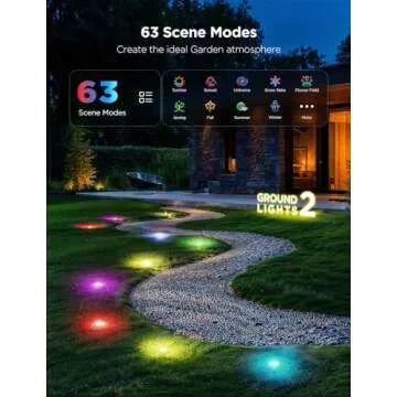 Govee Outdoor Ground Lights 2, 100ft Outdoor Lights for Patio, 30 Pack RGBIC Pathway Lights with 100LM Warm White, IP67 Waterproof for Garden, Splitter Connector, Works with Alexa, Google Assistant