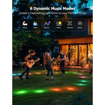 Govee Outdoor Ground Lights 2, 100ft Outdoor Lights for Patio, 30 Pack RGBIC Pathway Lights with 100LM Warm White, IP67 Waterproof for Garden, Splitter Connector, Works with Alexa, Google Assistant