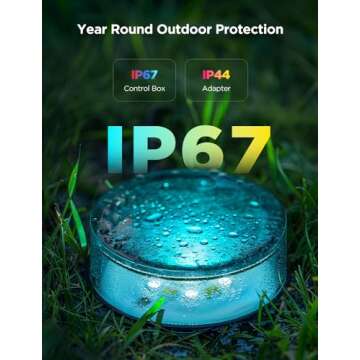 Govee Outdoor Ground Lights 2, 100ft Outdoor Lights for Patio, 30 Pack RGBIC Pathway Lights with 100LM Warm White, IP67 Waterproof for Garden, Splitter Connector, Works with Alexa, Google Assistant