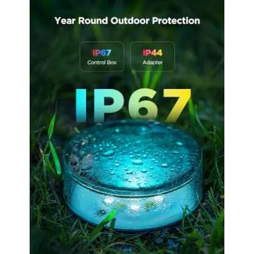 Govee Outdoor Ground Lights 2, 100ft Outdoor Lights for Patio, 30 Pack RGBIC Pathway Lights with 100LM Warm White, IP67 Waterproof for Garden, Splitter Connector, Works with Alexa, Google Assistant