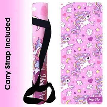 Yogi-Pro Kids Yoga Mat Unicorn for Fun Workouts