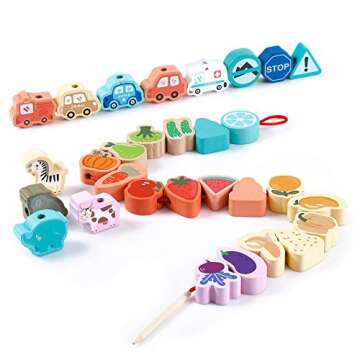 BMTOYS Educational Threading Toys for Toddlers 1-5 Years