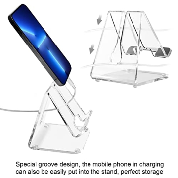 JINSHVEG Acrylic Phone Holder - Ergonomic & Stylish Stand