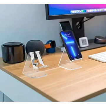 JINSHVEG Acrylic Phone Holder - Ergonomic & Stylish Stand