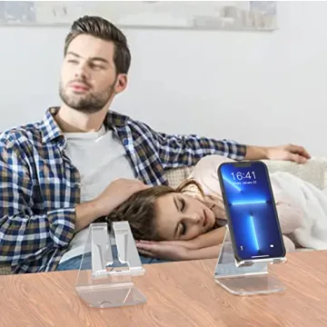JINSHVEG Acrylic Phone Holder - Ergonomic & Stylish Stand