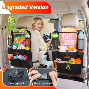 SURDOCA Car Organizer with Tablet Holder for Kids