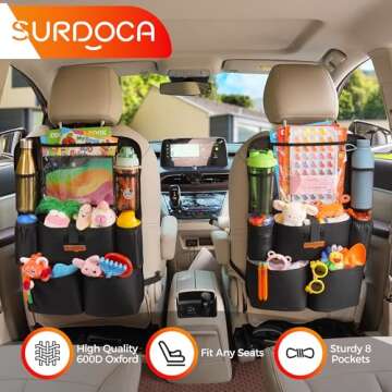 SURDOCA Car Organizer with Tablet Holder for Kids