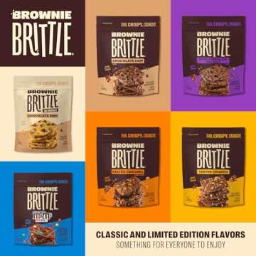 Brownie Brittle – Original Chocolate Chip Thin and Crispy Sweet Snacks, Family Size (Pack of 1, 14 oz), Rich Gourmet Brownie Bites Dessert