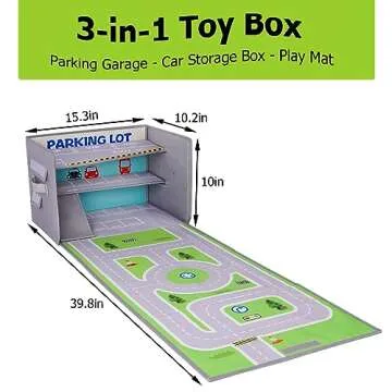 Livememory Toy Car Garage Box for Easy Storage and Fun