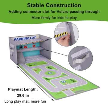 Livememory Toy Car Garage Box for Easy Storage and Fun