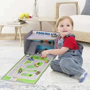 Livememory Toy Car Garage Box for Easy Storage and Fun
