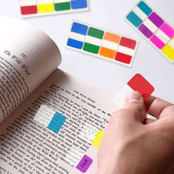 KICNIC Sticky Index Tabs 480 Pieces, 1 Inch Divider Tabs Stick On, Page Marker Bookmark, Write Tab Flags Self Adhesive, 6 Dispensers, 20 Pcs/Color