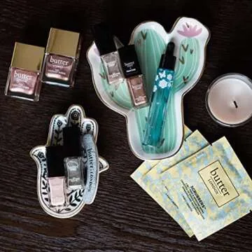 MADE BY LUCKY Jewelry Trinket Ring Dish Ceramic Hamsa Evil Eye Hand of Fatima Holder Key Ashtary Trinket Plate Bowl Small Boho Home Decorative Cute Decor Jewelry Tray Dish Gift Mom Brithday