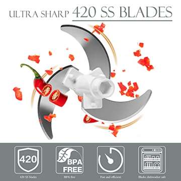 Ourokhome Manual Food Processor Vegetable Chopper, Portable Hand Pull String Garlic Mincer Onion Cutter for Veggies, Ginger, Fruits, Nuts, Herbs, etc., 500ml, White