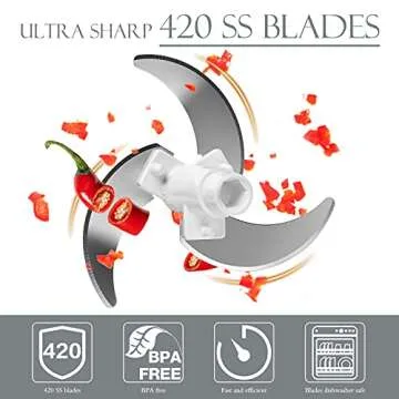 Ourokhome Manual Food Processor Vegetable Chopper, Portable Hand Pull String Garlic Mincer Onion Cutter for Veggies, Ginger, Fruits, Nuts, Herbs, etc., 500ml, White