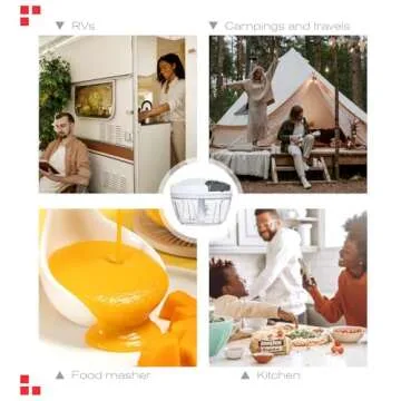 Ourokhome Manual Food Processor Vegetable Chopper, Portable Hand Pull String Garlic Mincer Onion Cutter for Veggies, Ginger, Fruits, Nuts, Herbs, etc., 500ml, White