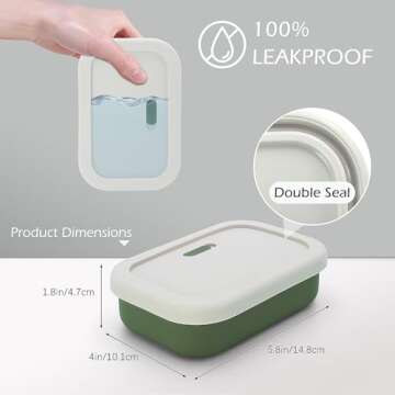 AIDIMMING Silicone Enhanced Leak Proof Travel Soap Case, Vented Shampoo Bar Holder, Large Bar Soap B...