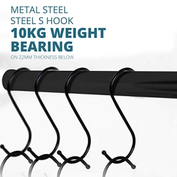 Remzley Heavy Duty Black S Hooks 30 Pack for Organizing