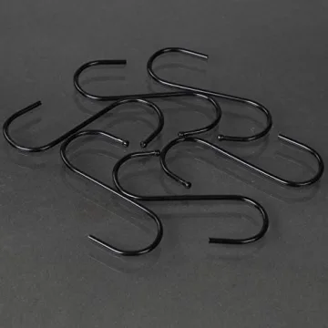 Remzley Heavy Duty Black S Hooks 30 Pack for Organizing