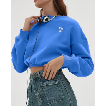 Chic Cropped Fleece Sweatshirt for Women - CHYRII
