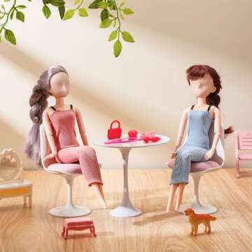 Fourluoo 6 Pcs Doll Clothes Set - Fashion Outfits for Dolls