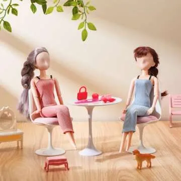 Fourluoo 6 Pcs Doll Clothes Set - Fashion Outfits for Dolls