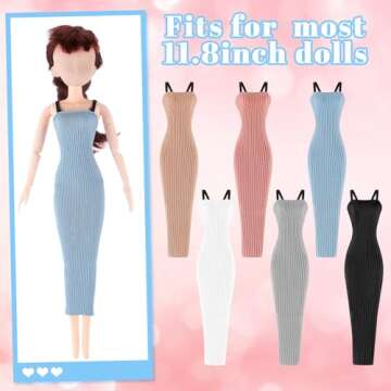 Stylish 6 Pcs Doll Clothes Set for Barbies and Collectors