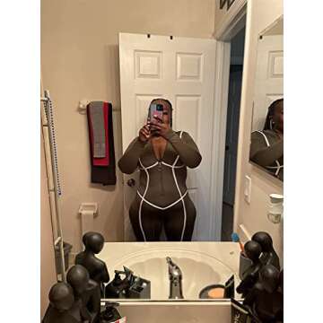 XXTAXN Women's Sexy Bodycon Stitching Long Sleeve Going Out Rompers Jumpsuit Olive