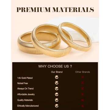 Stylish LYNYANIEE Gold Bangle Bracelets for Women