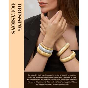 Stylish LYNYANIEE Gold Bangle Bracelets for Women