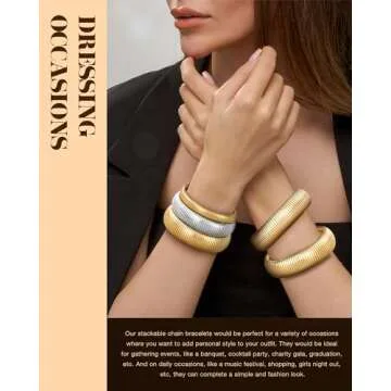 Stylish LYNYANIEE Gold Bangle Bracelets for Women