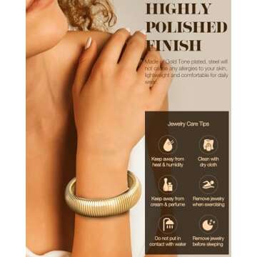 Stylish LYNYANIEE Gold Bangle Bracelets for Women