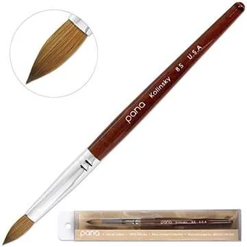 PANA Pure Kolinsky Acrylic Nail Brush - Professional Quality 8