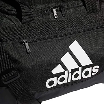 adidas Unisex Adult Defender 4.0 Duffel, Durable Athletic Sports Gym Travel Bag for Men and Women, Black/White, Small (38 L)