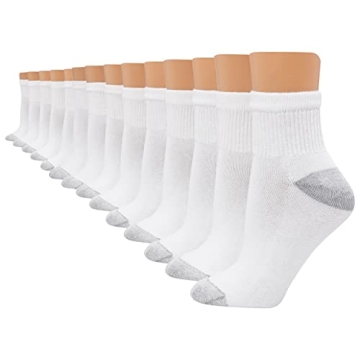 Hanes Women's Value Ankle Soft Moisture-Wicking Socks - 14 Pack, White, Sizes 5-9