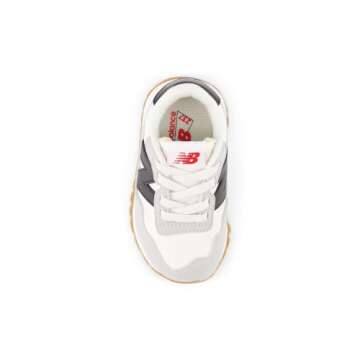 New Balance Kids 237 Bungee Sneaker, WHITE/BLACK, 10 M Toddler (1-4 Years)