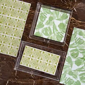 CY craft Acrylic Lunch Napkin Holder,Table Top Decorative Napkin Tray for Dining Table and Kitchen,Clear Luncheon Napkin Holder Tissue Dispenser, Horizontal Display,7.1 x 7.1 x 2.6 inches