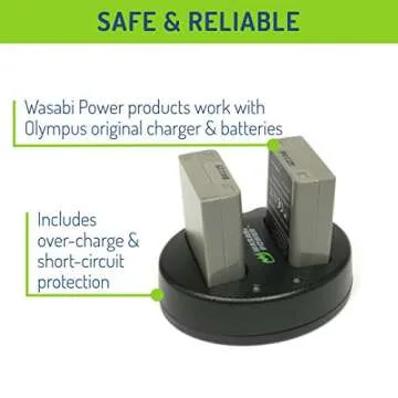 Wasabi Power Battery 2-Pack & USB Charger for Olympus