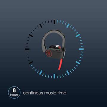 noot products NP11 Wireless Earphones Bluetooth in-Ear Headphones with Ear Hook/Mic, Volume & Remote Control IPX7 Sweatproof Earbuds for Sports, Workout, Running, Exercise, Gym (Black)