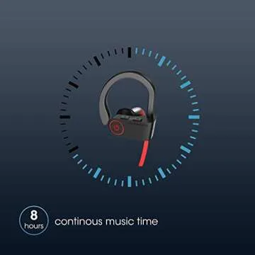 noot products NP11 Wireless Earphones Bluetooth in-Ear Headphones with Ear Hook/Mic, Volume & Remote Control IPX7 Sweatproof Earbuds for Sports, Workout, Running, Exercise, Gym (Black)